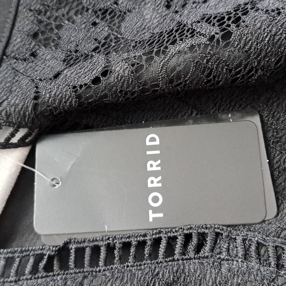 NWT TORRID STUDIO KNIT LACE BABYDOLL TANK - Picture 4 of 5